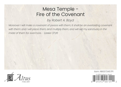 Mesa Temple - Fire of the Covenant by Robert A Boyd
