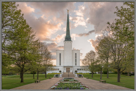 London Temple - Garden View by Robert A Boyd