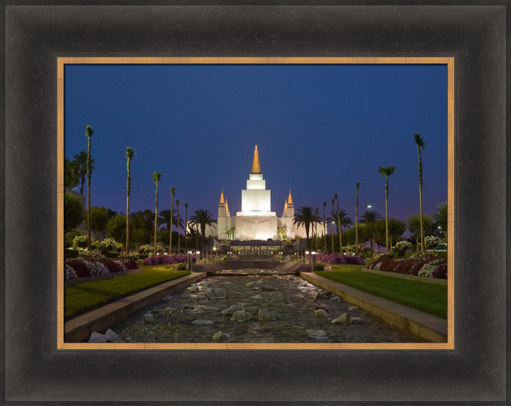 Oakland Temple - Night Stream by Robert A Boyd