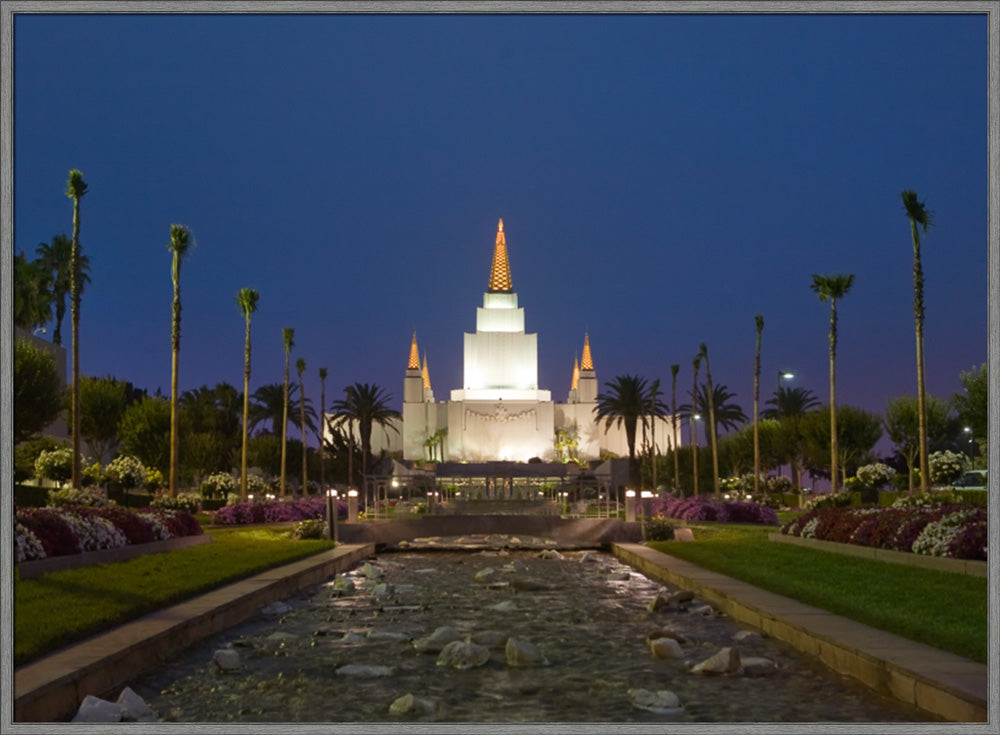Oakland Temple - Night Stream by Robert A Boyd