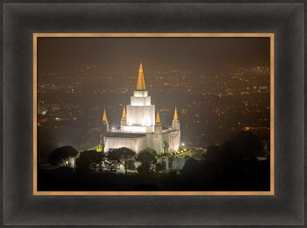 Oakland Temple - Night Vista by Robert A Boyd