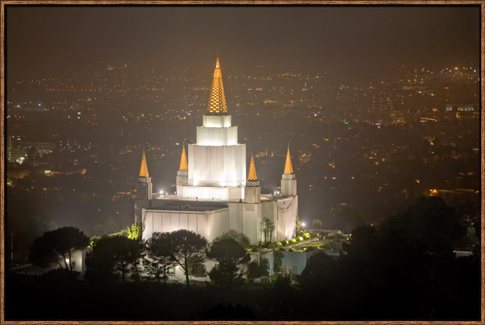 Oakland Temple - Night Vista by Robert A Boyd