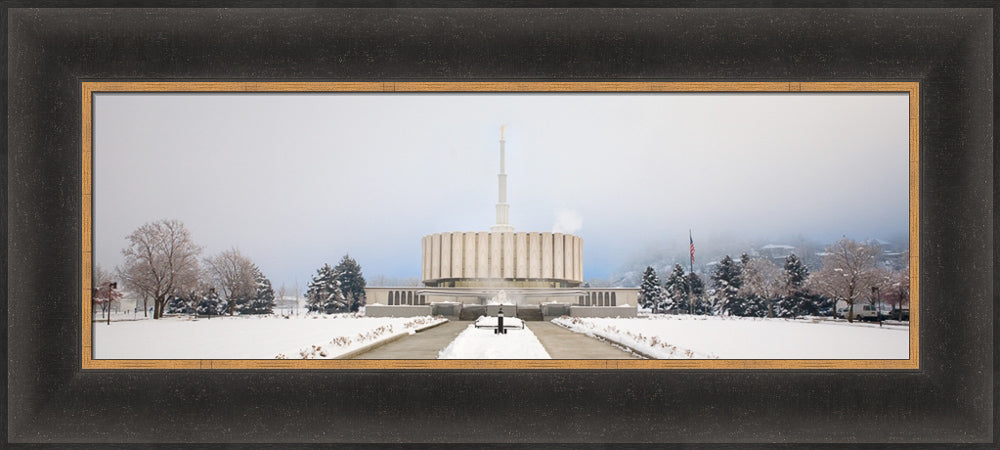 Provo Temple - Fog Panoramic by Robert A Boyd