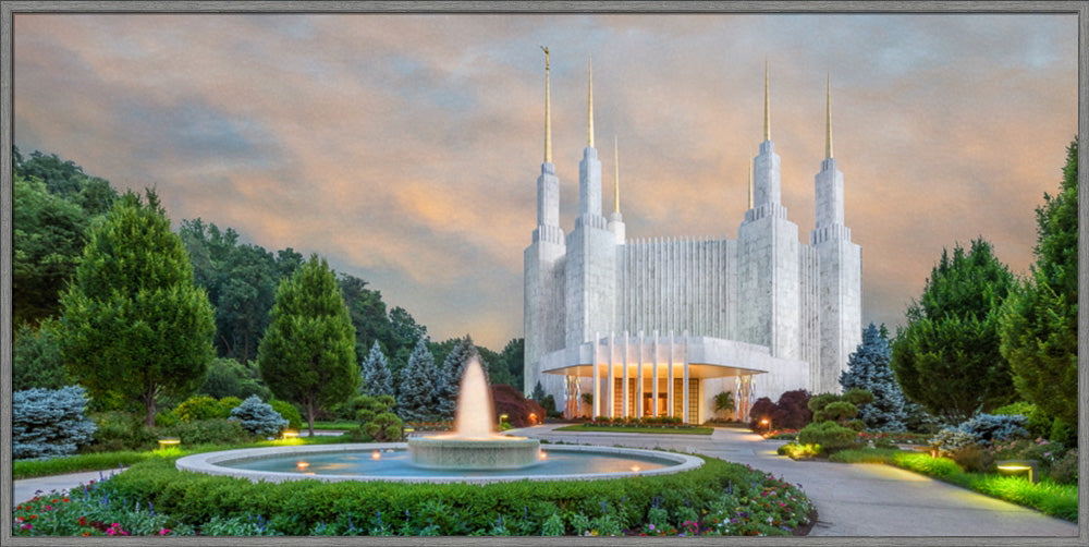 Washington DC Temple - Fountains by Robert A Boyd