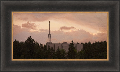 Seattle Temple - Sunset Panoramic by Robert A Boyd