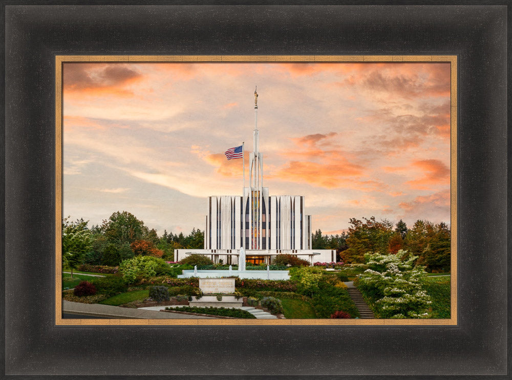 Seattle Temple - Sunset by Robert A Boyd