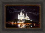 San Diego Temple - Rain Reflections by Robert A Boyd