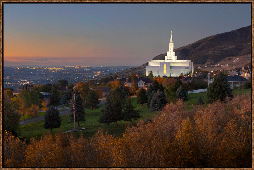 Bountiful Temple - Valley Sunset by Robert A Boyd