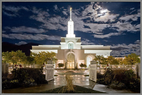 Mt Timpanogos Temple - Moonlight by Robert A Boyd