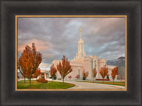 Mt Timpanogos Temple - Autumn Trees by Robert A Boyd