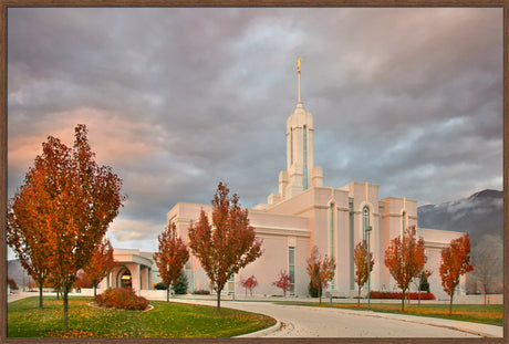 Mt Timpanogos Temple - Autumn Trees by Robert A Boyd