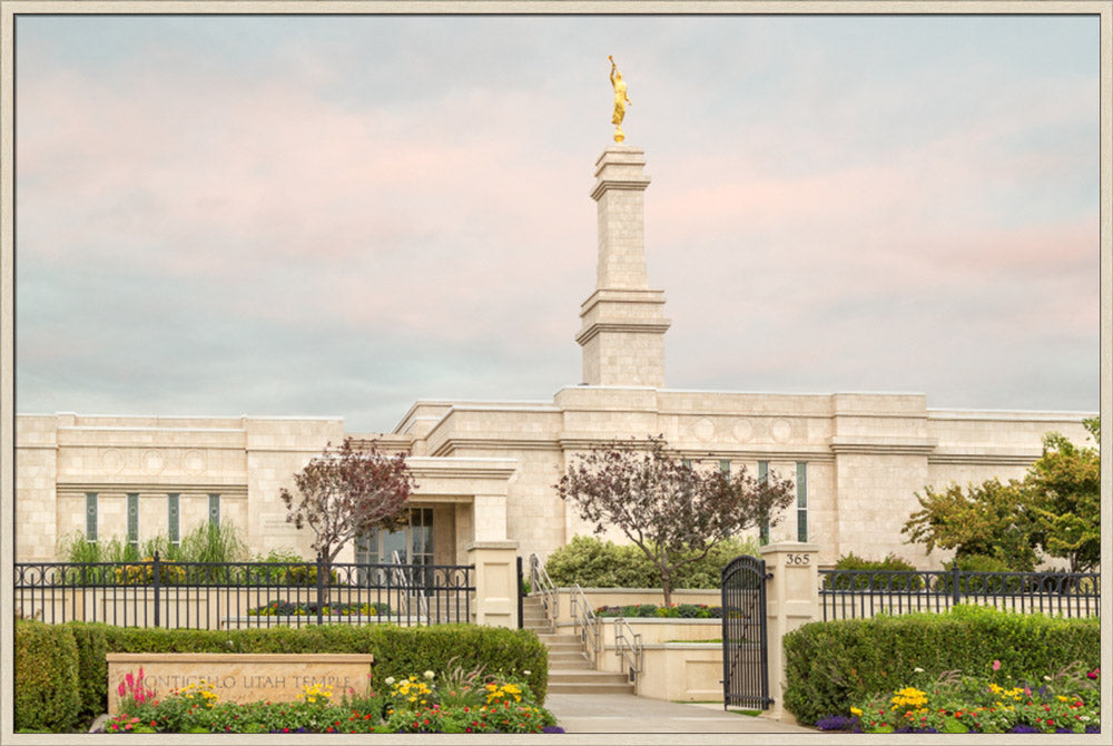 Monticello Temple - Pink Clouds by Robert A Boyd