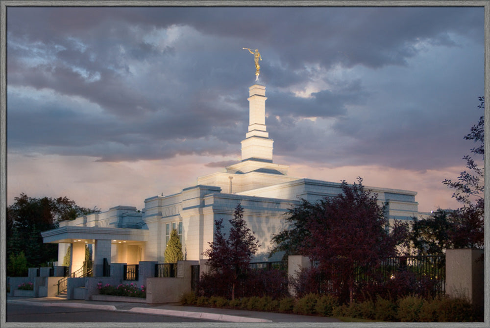 Edmonton Temple - Stormy Sky by Robert A Boyd