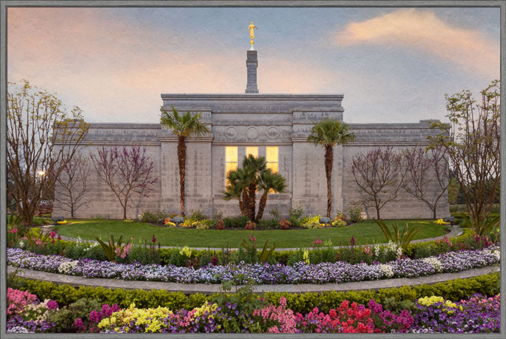 Fresno Temple - Flowers by Robert A Boyd