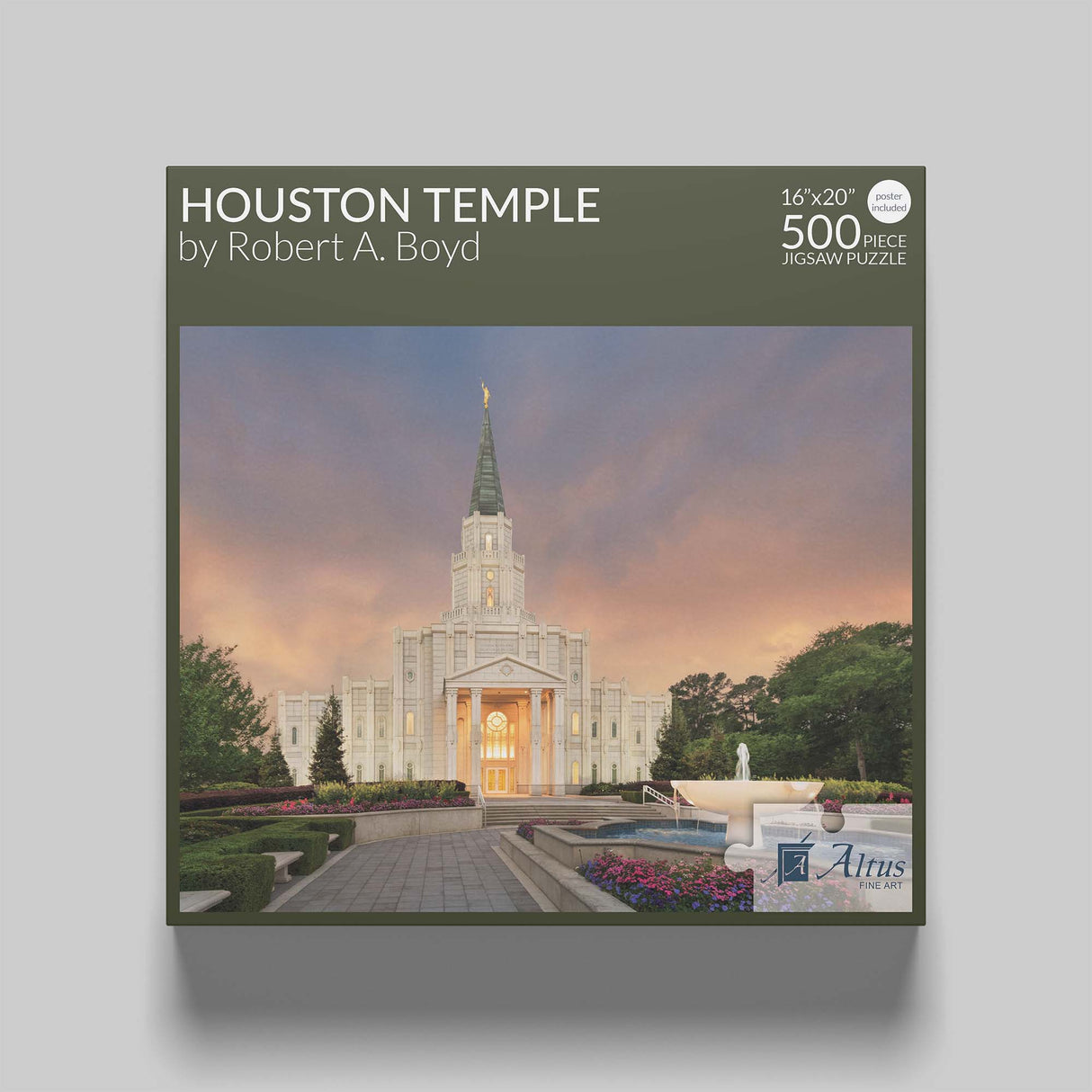 Houston Temple - Eventide 16x20 jigsaw puzzle 500 pieces