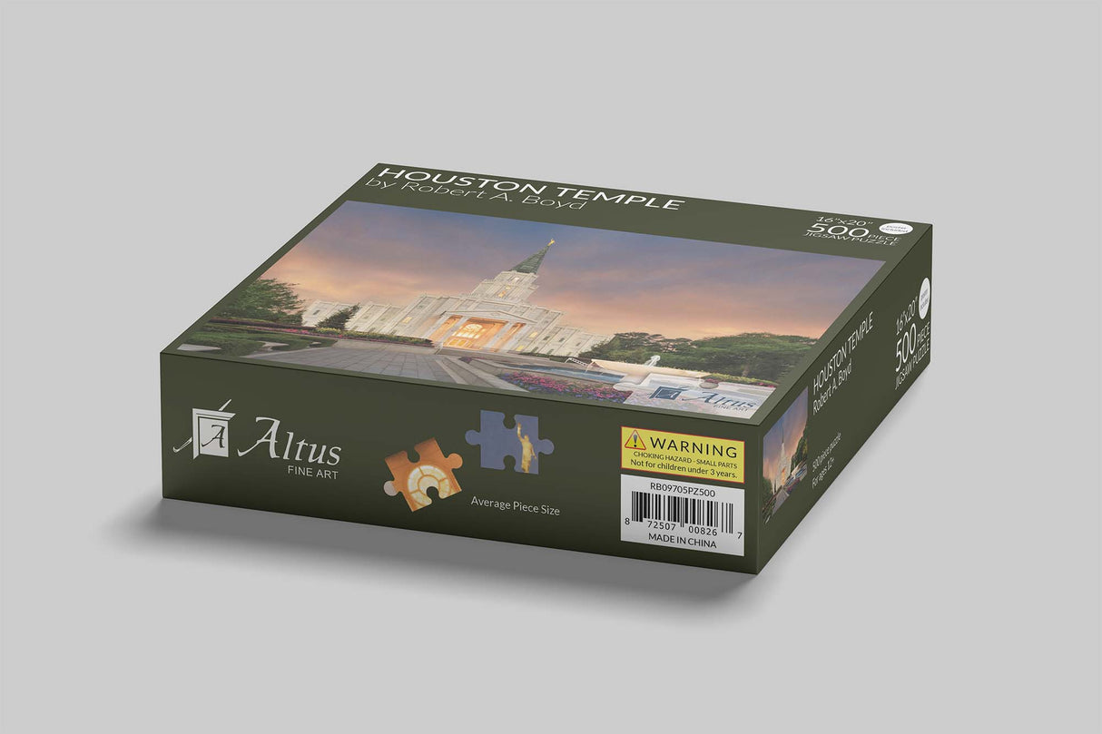 Houston Temple - Eventide 16x20 jigsaw puzzle 500 pieces