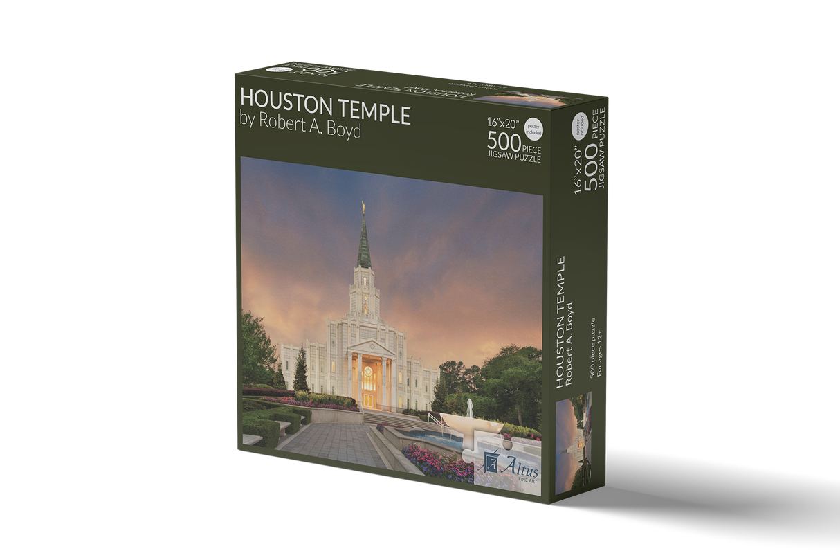 Houston Temple - Eventide 16x20 jigsaw puzzle 500 pieces