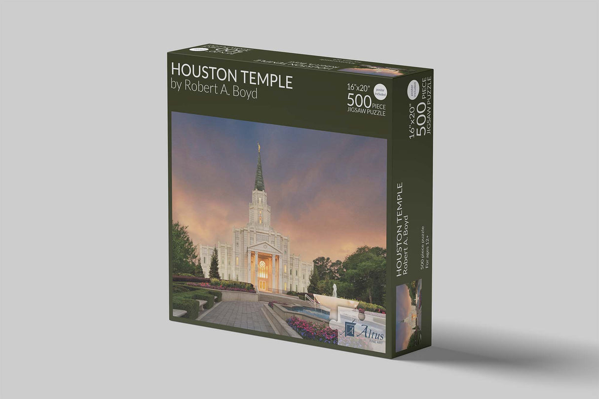 Houston Temple - Eventide 16x20 jigsaw puzzle 500 pieces