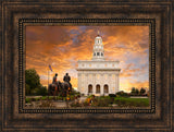 Nauvoo Temple - Sunrise with Joseph and Hyrum by Robert A Boyd