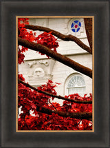 Nauvoo Temple - Red Leaves vertical crop by Robert A Boyd