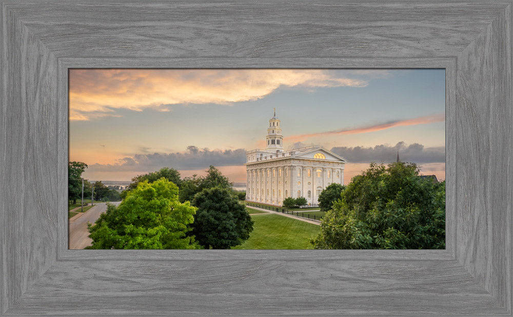 Nauvoo Illinois Temple - Looking West at Sunset by Robert A Boyd