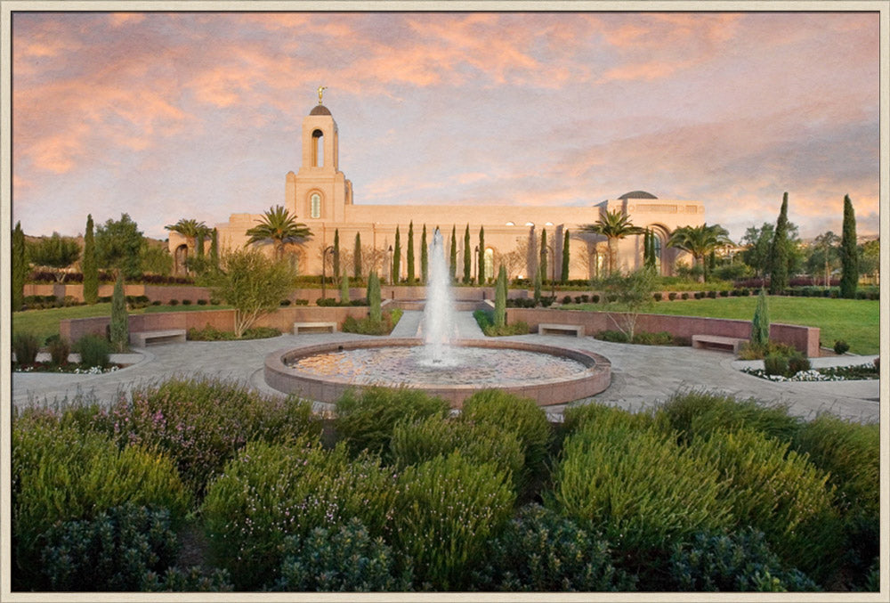 Newport Beach Temple - Fountain by Robert A Boyd