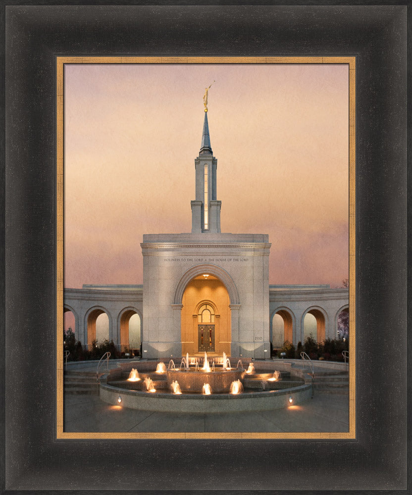 Sacramento Temple - Evening Fountain by Robert A Boyd