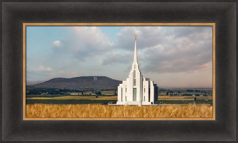 Rexburg Temple - R Mountain Panoramic by Robert A Boyd
