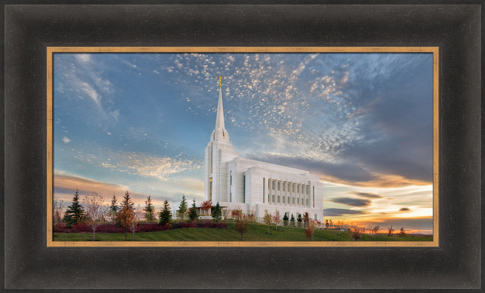 Rexburg Temple - Radiant Alabaster Panoramic by Robert A Boyd