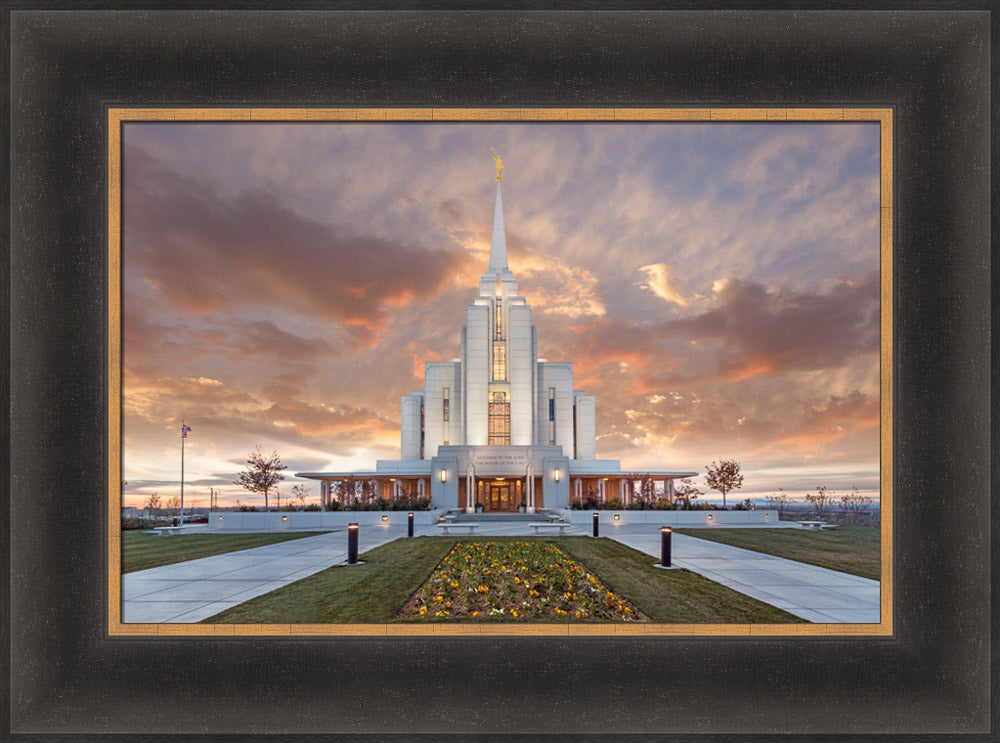 Rexburg Temple - Autumn Sunset by Robert A Boyd