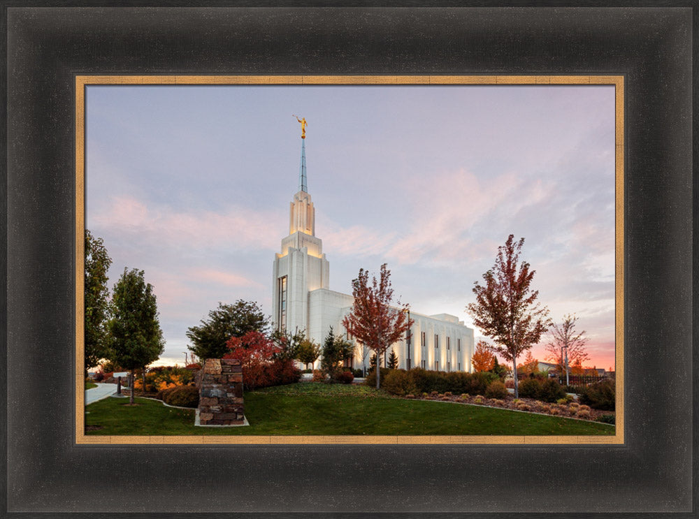 Twin Falls Temple - Sunset by Robert A Boyd