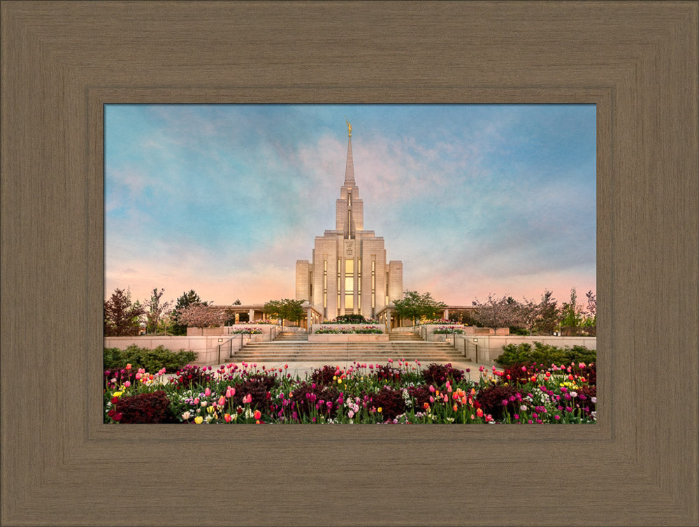 Oquirrh Mountain Temple - Spring Splendor by Robert A Boyd