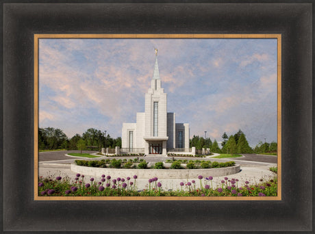 Vancouver BC Temple - Purple Flowers by Robert A Boyd