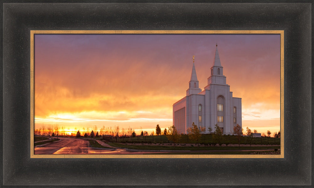 Kansas City Temple - Sunrise Panoramic by Robert A Boyd