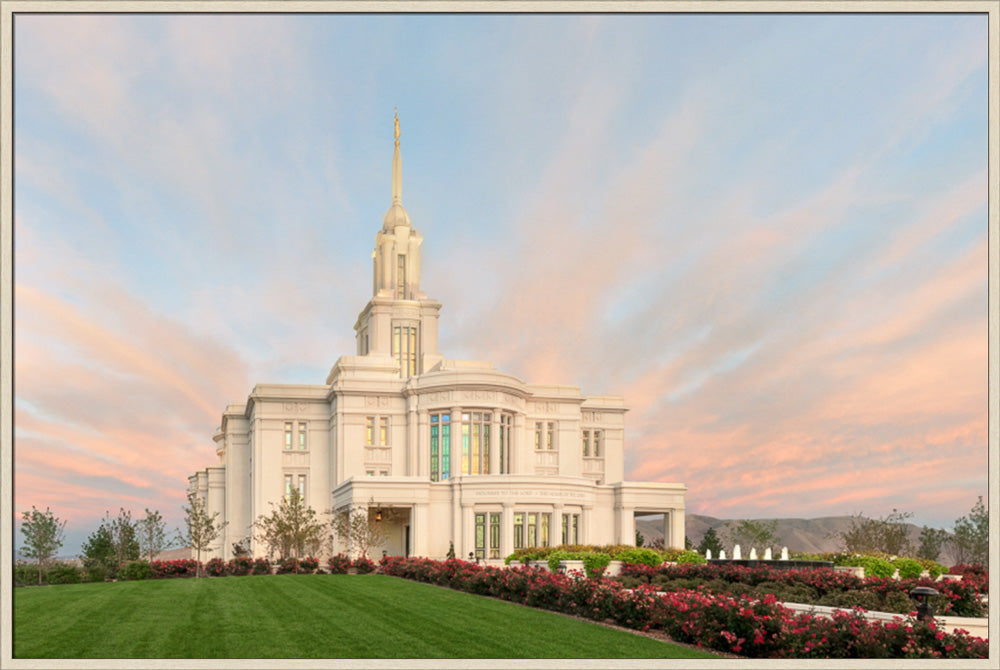 Payson Temple - Evening Glow by Robert A Boyd