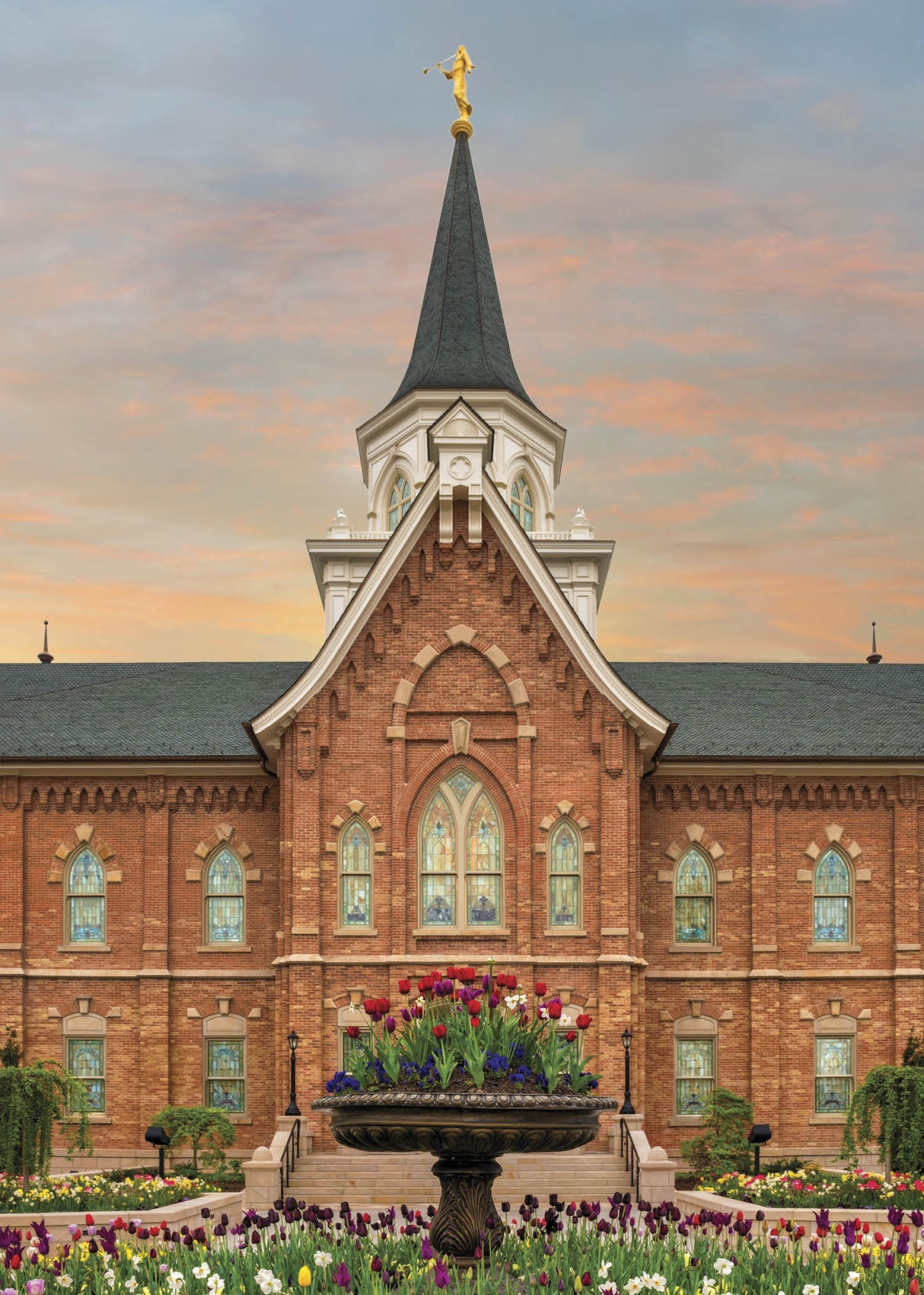 Provo City Center Temple - Garden Flowers by Robert A Boyd