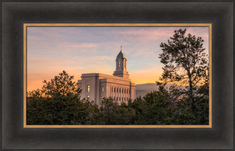 Cedar City Temple - Sunrise by Robert A Boyd