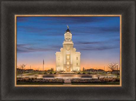 Cedar City Temple - Evening Glow by Robert A Boyd