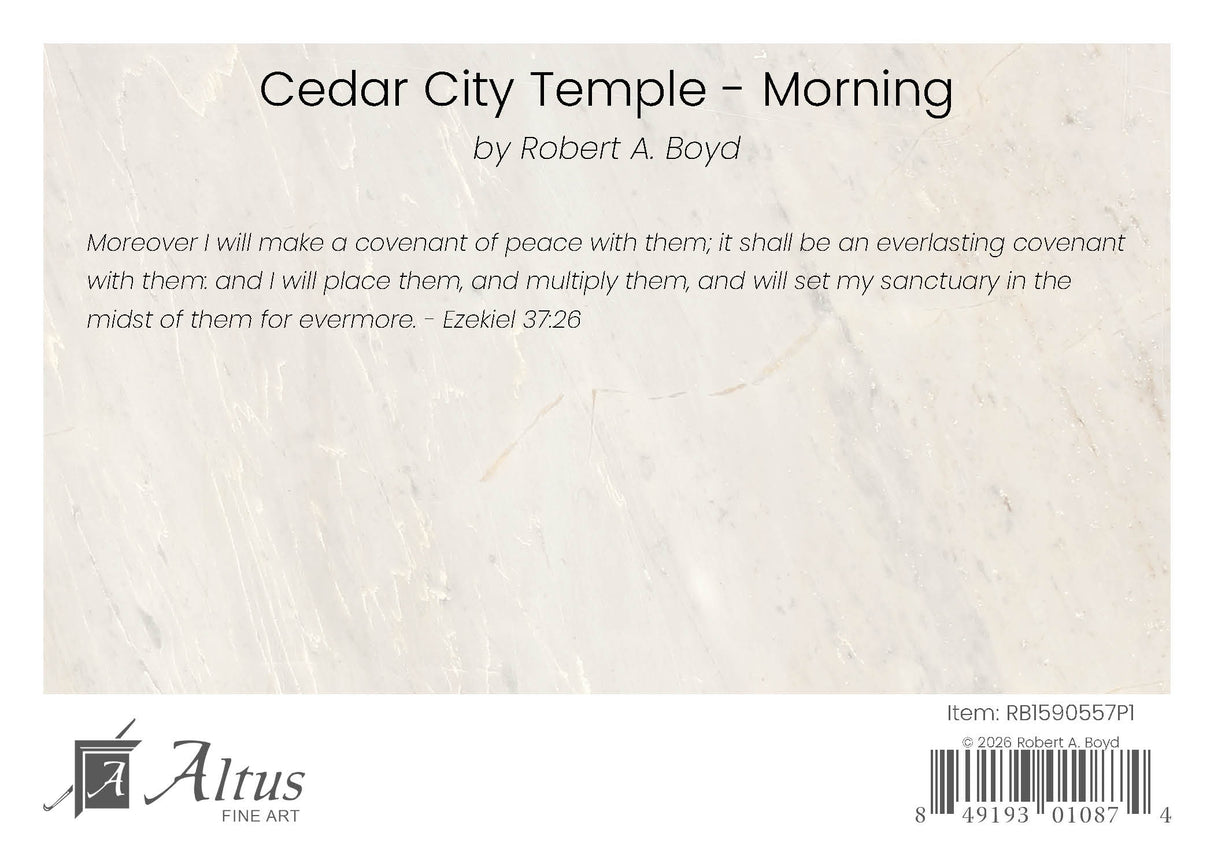 Cedar City Temple - Morning by Robert A Boyd