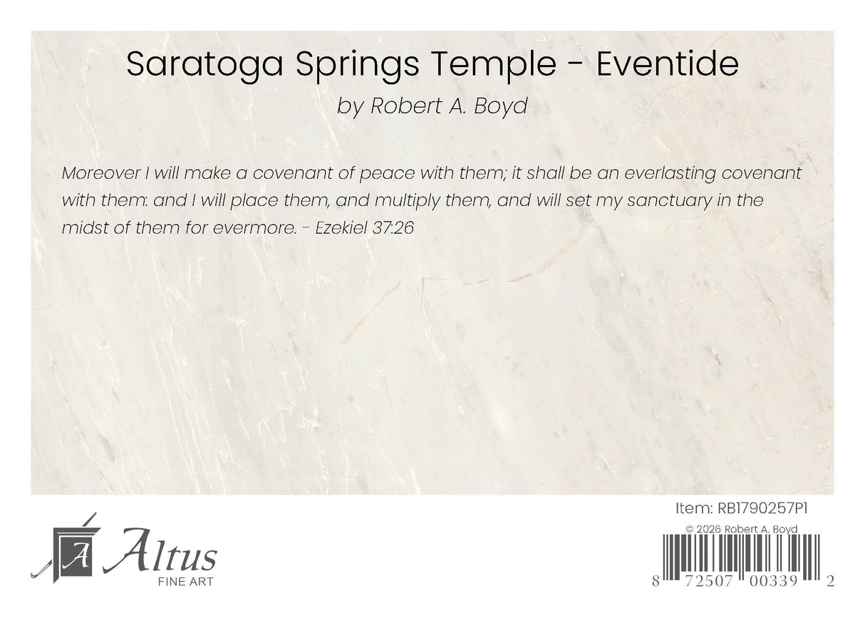Saratoga Springs Temple- Eventide