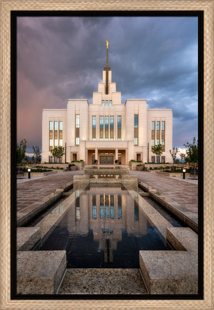 Saratoga Springs Temple - Ponder - framed giclee canvas