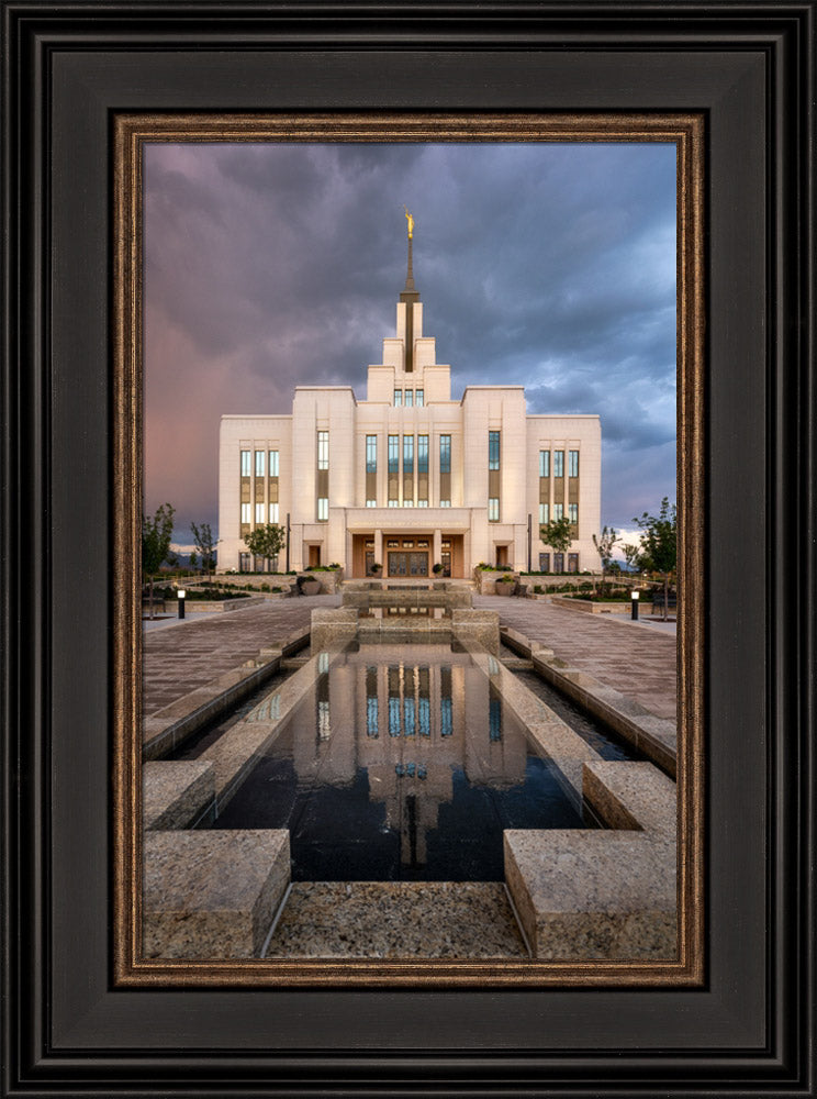 Saratoga Springs Temple - Ponder - framed giclee canvas