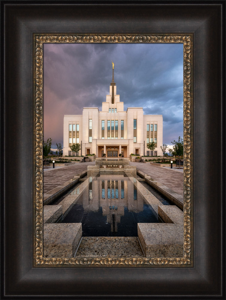 Saratoga Springs Temple - Ponder - framed giclee canvas