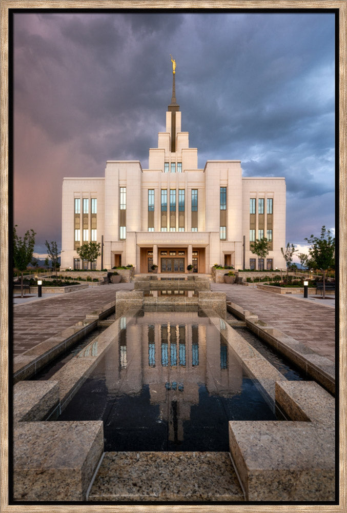 Saratoga Springs Temple - Ponder - framed giclee canvas