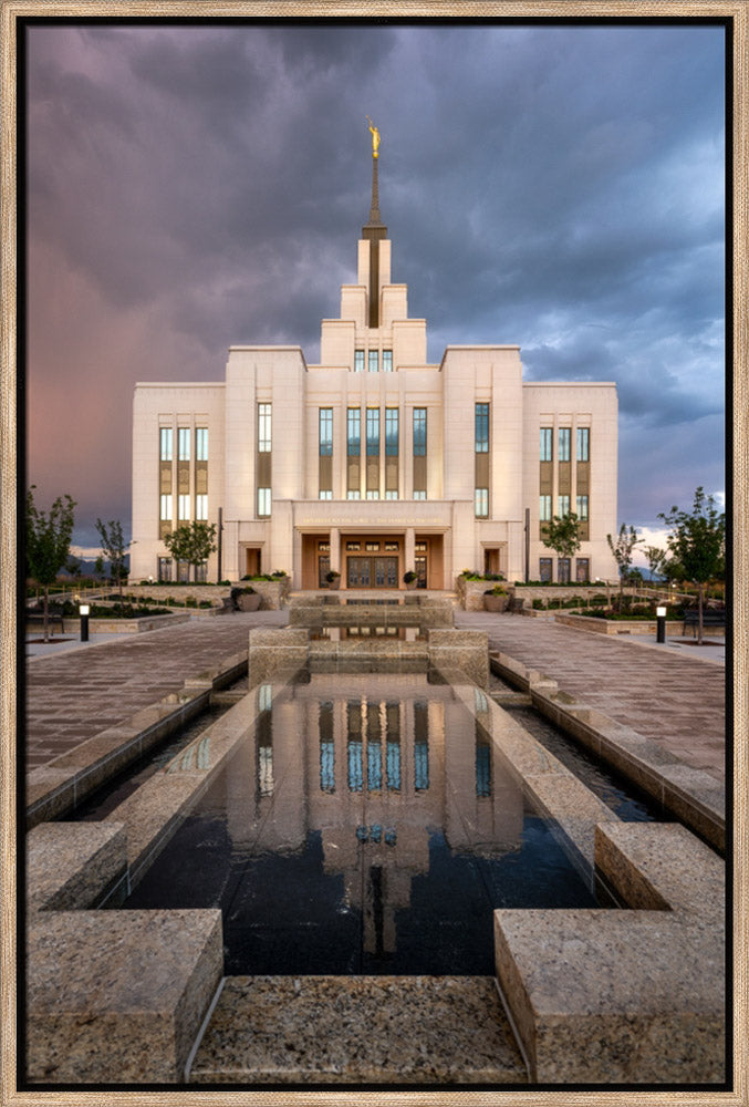 Saratoga Springs Temple - Ponder - framed giclee canvas