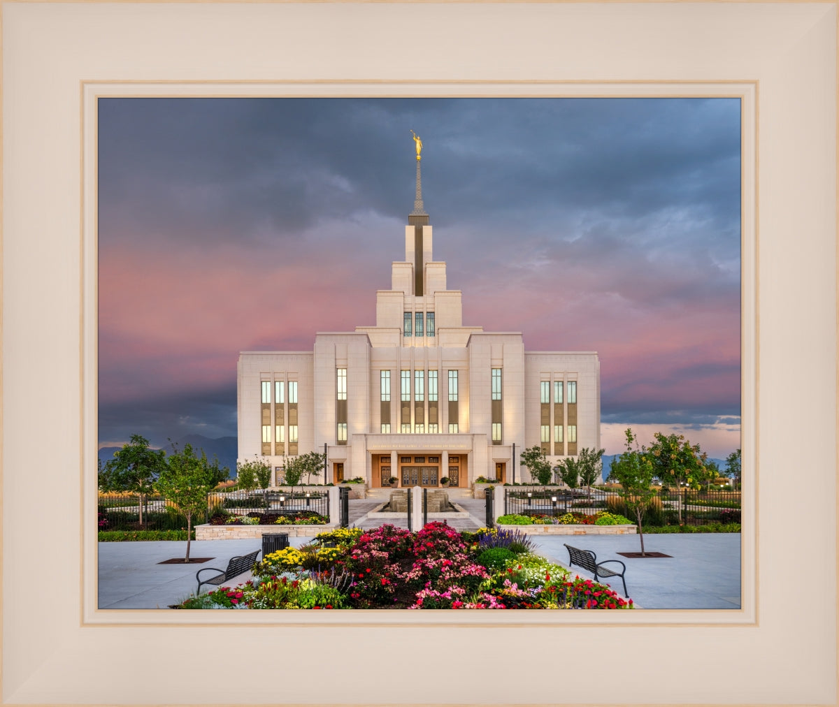 Saratoga Springs Temple - Garden Sunset
