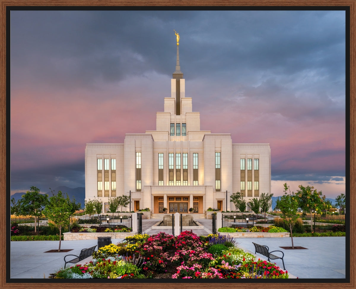 Saratoga Springs Temple - Garden Sunset
