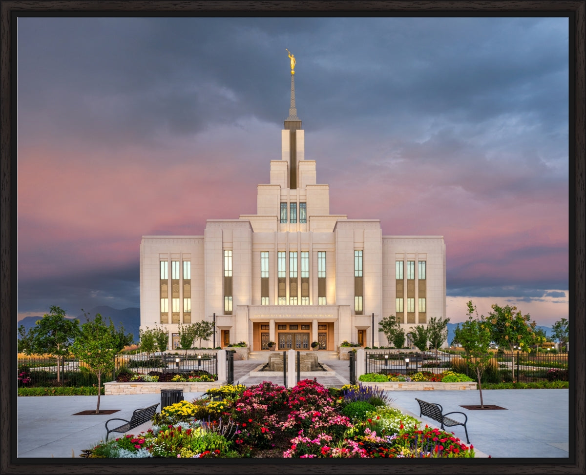 Saratoga Springs Temple - Garden Sunset