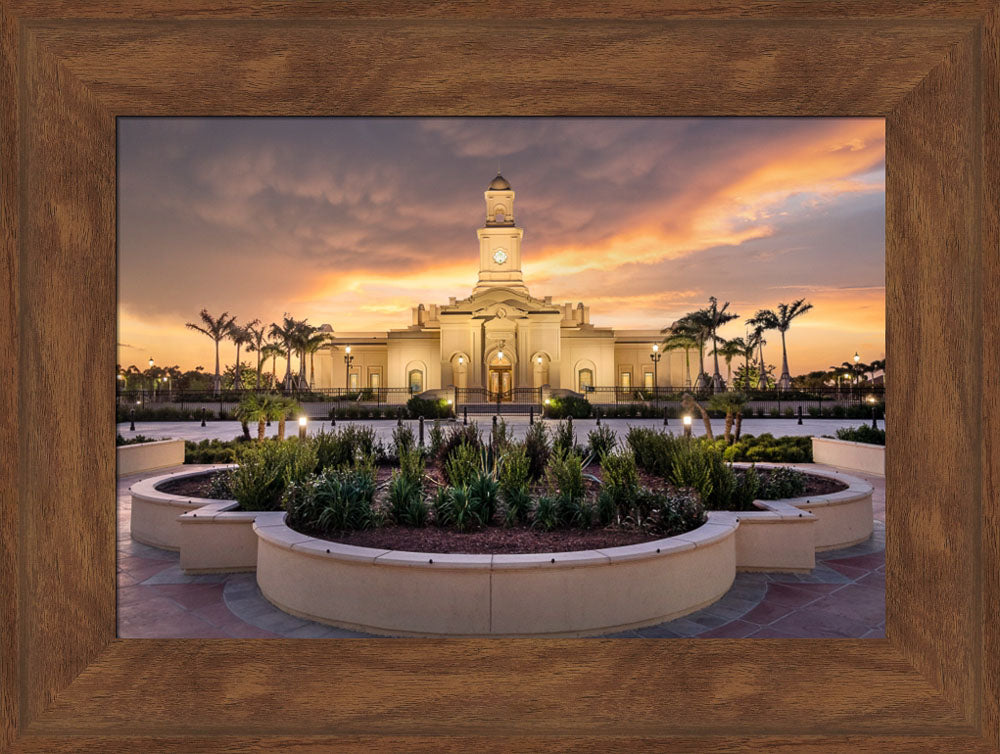 McAllen Temple- Eventide - framed giclee canvas