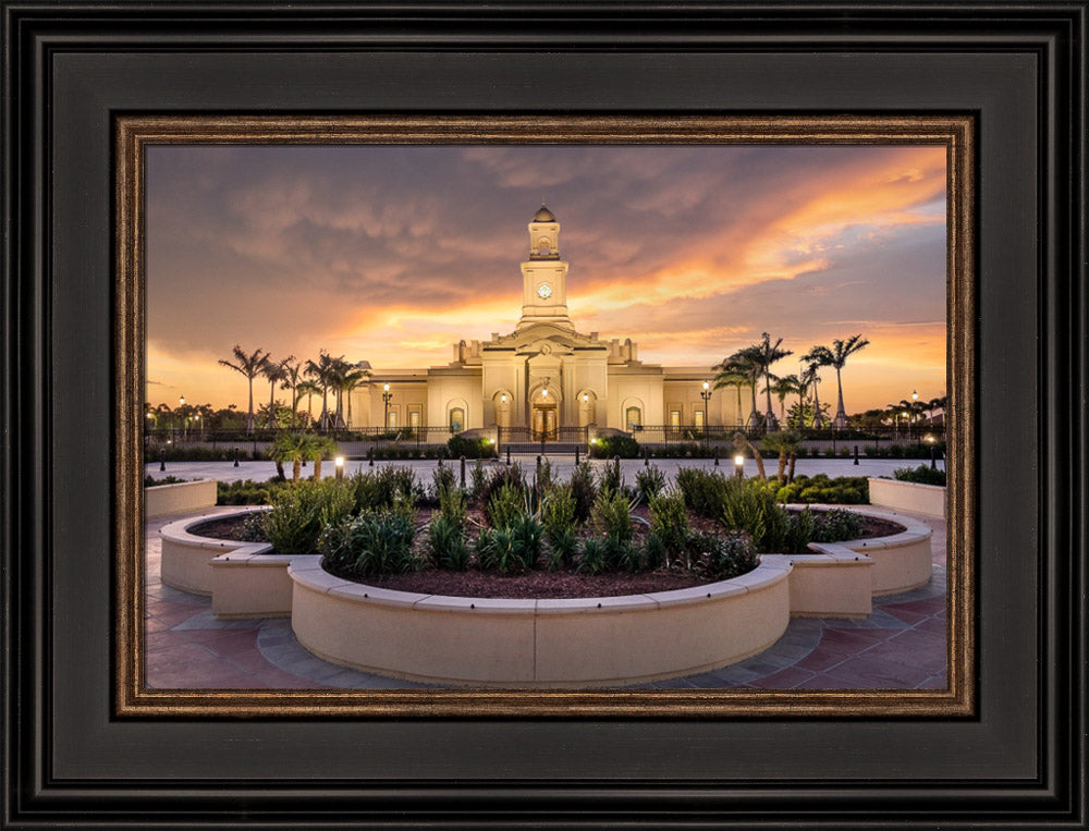 McAllen Temple- Eventide - framed giclee canvas